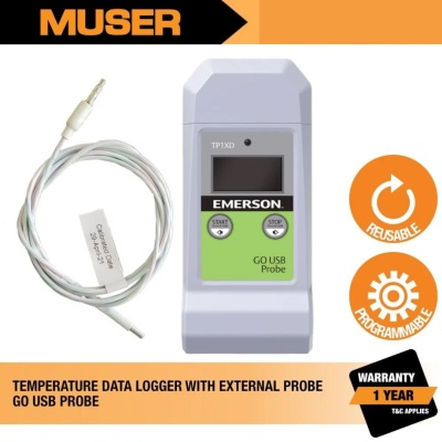 Temperature Data Logger With Probe Multiple Use Emerson TP1XD