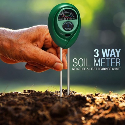 Three Way Soil Moisture Meter - Light Intensity - pH Testing Meter