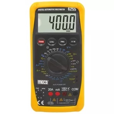 Meco 6255 3½ Digit 2000 Count Digital Multimeter with Holster Automatic Terminal Blocking Mechanism