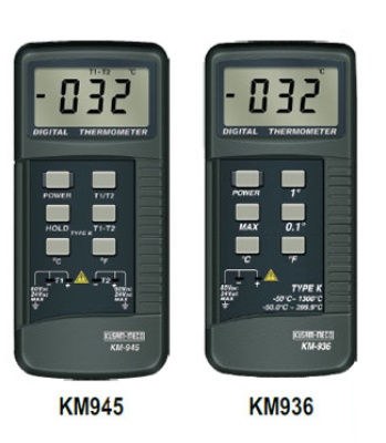 Kusam Meco Digital Thermometer Single Input K-Type / Two Input K-Type / RTD Thermometer KM 936