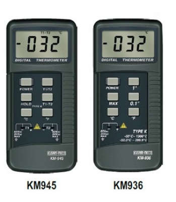 Kusam Meco Digital Thermometer Single Input K-Type / Two Input K-Type / RTD Thermometer KM 945